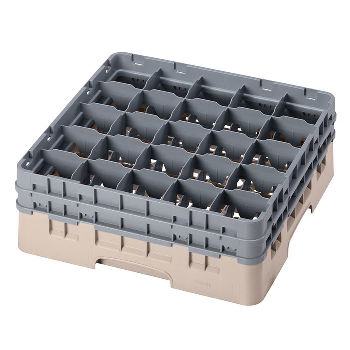 CAMBRO Cesta de lavado 25 comp. 2 alturas Beige