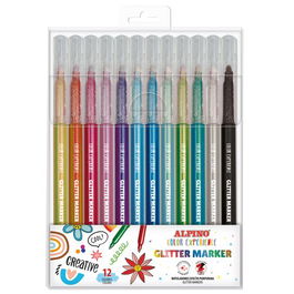 Rotulador Fibra Alpino Color Experience Glitter Marker Caja De 12