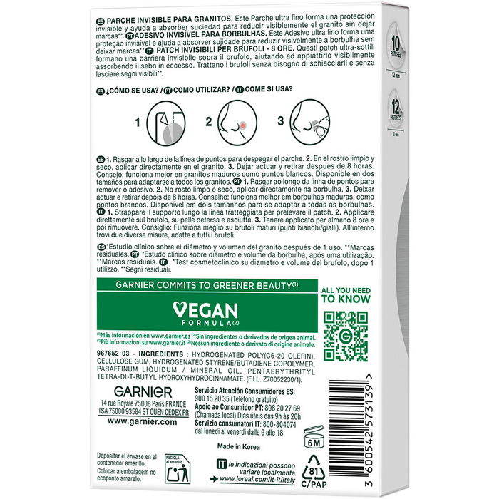 Garnier PURE ACTIVE Parche Invisible Anti-Granitos 22 u