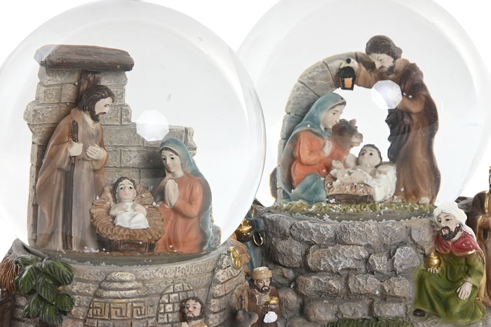 DKD Home Decor Bola Decoracion Navidad Tradicional Multicolor 11 x 13 x 11 cm (4 Unidades)