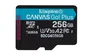 Kingston Canvas Go! Plus MicroSDXC 256GB UHS-I U3 V30 A2 Clase 10, Lectura 200MB/s para 4K, Juegos Móviles, Drones y Cámaras, con Adaptador SD