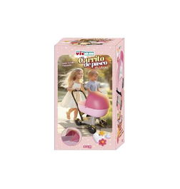 Vicam Carro de Paseo para Muñeca o Peluches con Capota Móvil, 56x24x30 cm