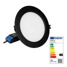 Miboxer LED Panel Rund 12W RGB-WW negro con Funk y WLAN