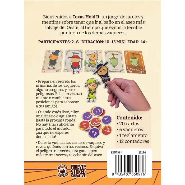 Asmodee Texas Hold It Juego de Mesa de Cartas, de Faroles y Mentiras, para 2 a 6 Jugadores, Partidas de 10-15 Minutos, Recomendado para Adolescentes de 14 Años o Más