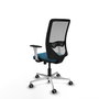 PIQUERAS Y CRESPO Silla de oficina Zulema con mecanismo Sincro/Traslack, Verde petróleo y Gris