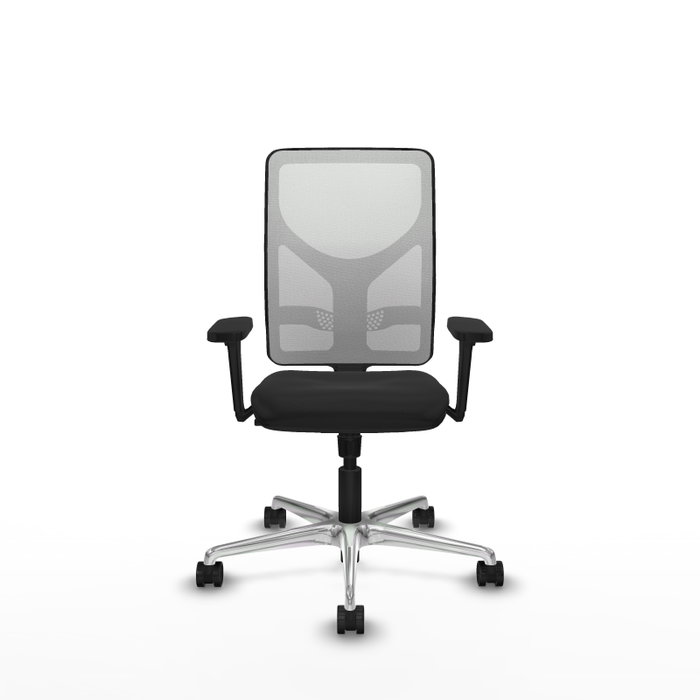 PIQUERAS Y CRESPO Silla de oficina Motilla con mecanismo Sincro, Negro y Blanco