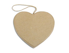 Innspiro Colgante de papel maché corazón plano 9x9x1cm