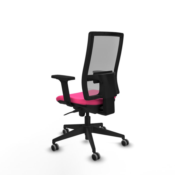 PIQUERAS Y CRESPO Silla de oficina Horna Rosa y Gris con Mecanismo Sincro