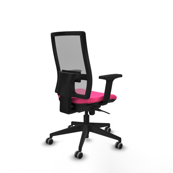 PIQUERAS Y CRESPO Silla de oficina Horna Rosa y Gris con Mecanismo Sincro