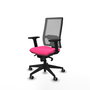 PIQUERAS Y CRESPO Silla de oficina Horna Rosa y Gris con Mecanismo Sincro