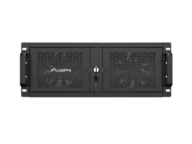 Lanberg SC01-5204-12B Caja Servidor Rack 19" 4U, ATX/SSI-EEB, 5 Ventiladores PWM, 13 Bahías, 2 USB 3.0, 520 mm Profundo, Bastidor Modular para Centro de Datos