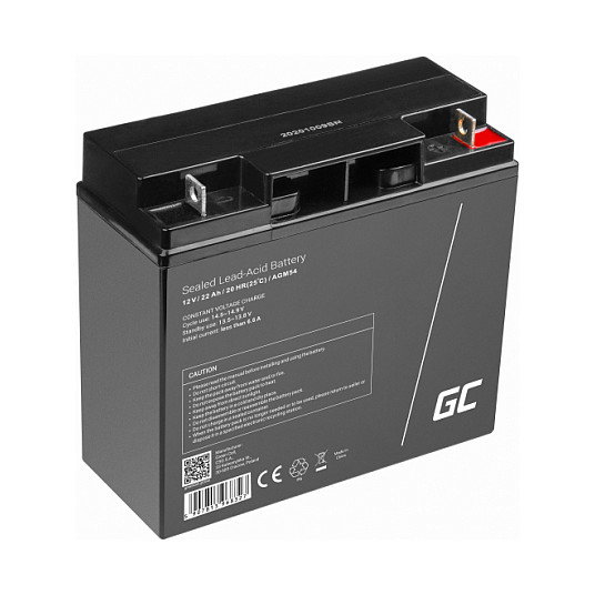 Green Cell AGM54 Batería Recargable 12V 22Ah AGM Sin Mantenimiento Color Negro