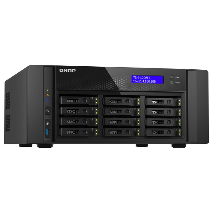 QNAP TS-h1290FX-7302P-128G 12 Bay All-Flash NAS Torre, AMD EPYC 7302P 16-Core, 128GB DDR4 RAM, U.2 NVMe PCIe Gen4, QuTS hero