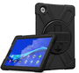 eSTUFF Funda AUSTIN Defender para Lenovo TAB P11 2020 / P11 Plus 2022/2021, Negra, Antigolpes, con Soporte Giratorio 360° y Correa de Mano/Hombro