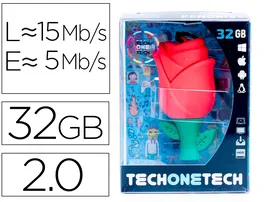 Tech on tech Memoria USB Flash Drive 2.0 32 GB Rosa Velocidad Escritura 5 MB/s