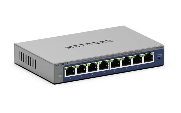 NETGEAR GS108Ev4 Switch de Red 8 Puertos Gigabit Ethernet (10/100/1000) No Administrado L2/L3 Gris - GS108E-400EUS