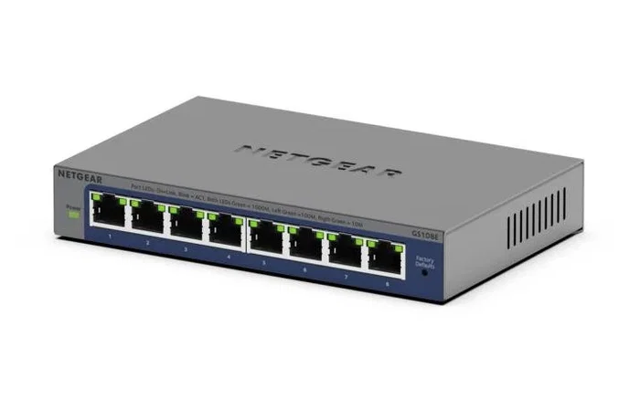 NETGEAR GS108Ev4 Switch de Red 8 Puertos Gigabit Ethernet (10/100/1000) No Administrado L2/L3 Gris - GS108E-400EUS