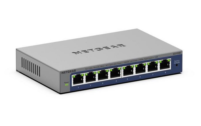 Netgear GS108E-400EUS Switch de 8 puertos Gigabit Ethernet Gris Netgear GS108E-400EUS Switch de 8 puertos Gigabit Ethernet Gris
