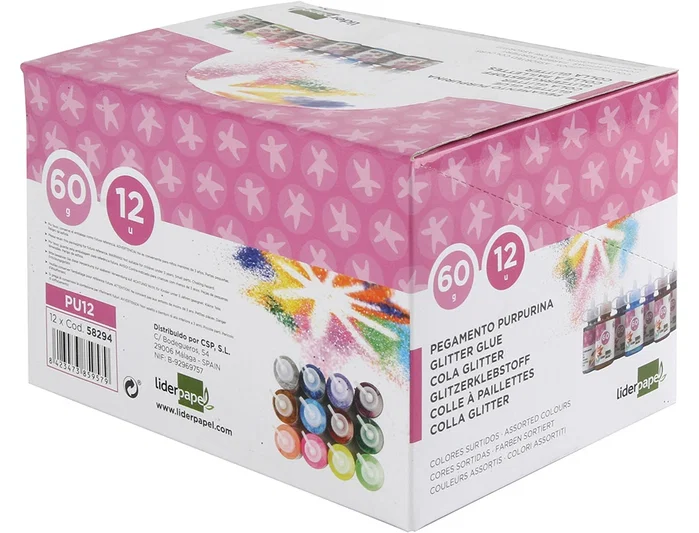 Liderpapel Purpurina pegamento colores metálicos surtidos
