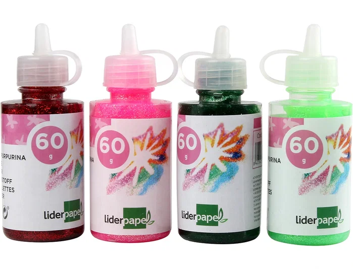 Liderpapel Purpurina pegamento colores metálicos surtidos