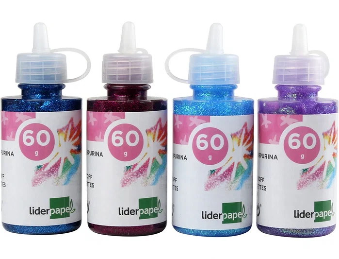 Liderpapel Purpurina pegamento colores metálicos surtidos
