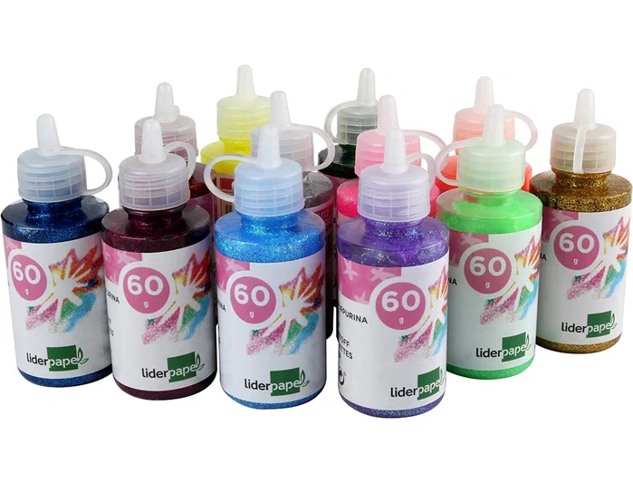 Liderpapel Purpurina pegamento colores metálicos surtidos