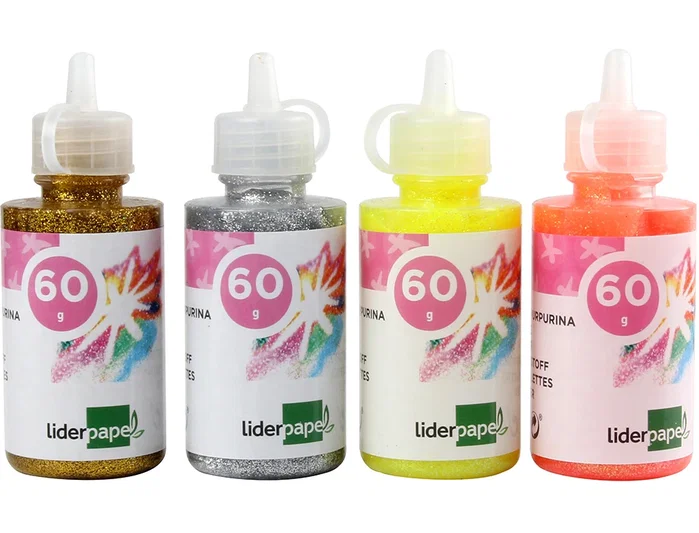 Liderpapel Purpurina pegamento colores metálicos surtidos