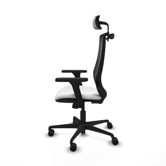 PIQUERAS Y CRESPO Silla de oficina Mardos con mecanismo Sincro, Blanco y Negro