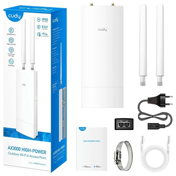 Cudy AX3000 High Power WiFi 6 Outdoor Access Point AP3000 Outdoor Cudy AX3000 High Power WiFi 6 Outdoor Access Point AP3000 Outdoor