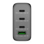 Goobay Cargador Multiporta 100W con Tecnología GaN, 3x USB-C y 1x USB-A Negro