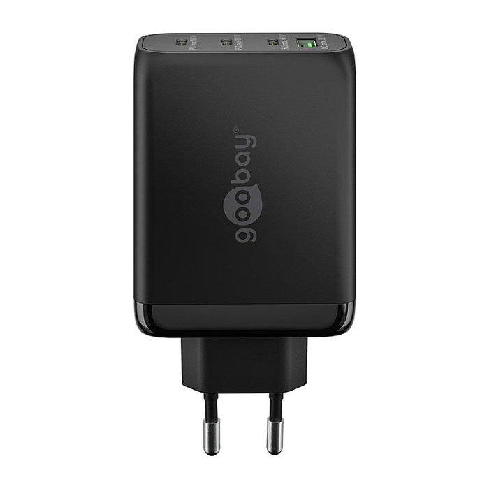 Goobay Cargador Multiporta 100W con Tecnología GaN, 3x USB-C y 1x USB-A Negro Goobay Cargador Multiporta 100W con Tecnología GaN, 3x USB-C y 1x USB-A Negro