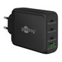 Goobay Cargador Multiporta 100W con Tecnología GaN, 3x USB-C y 1x USB-A Negro
