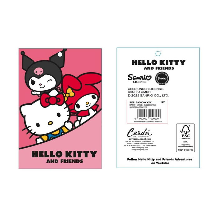 Cerdá Sudadera Cotton Brushed Hello Kitty Kuromi 6 Años Negro Cerdá Sudadera Cotton Brushed Hello Kitty Kuromi 6 Años Negro