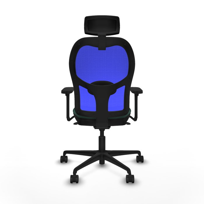 PIQUERAS Y CRESPO Silla de oficina Jorquera con mecanismo Sincro, tela Verde botella y malla Azul PIQUERAS Y CRESPO Silla de oficina Jorquera con mecanismo Sincro, tela Verde botella y malla Azul