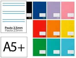 Liderpapel Libreta A5+ Smart 32 Hojas 75gr Pauta 5 2.5mm con Margen