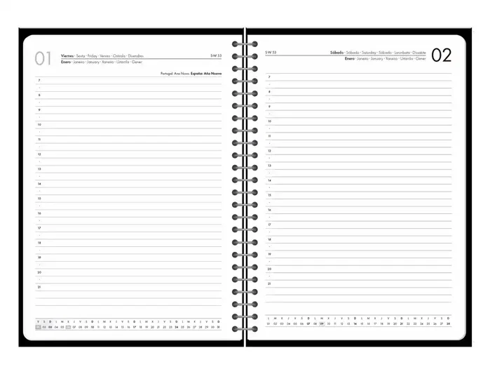 Liderpapel Agenda de oficina 2027 espiral basic día página A5 negro
