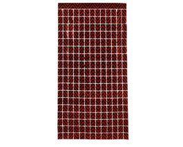 Atosa Cortina Decorativa Metalizada Telón 200x100 cm Rayas Negro y Rojo para Halloween, Escenarios, Fiestas y Eventos