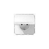 Jung CD1520BFKLWW Toma de corriente Schuko con tapa abatible, 16A, 250V, Blanco Jung CD1520BFKLWW Toma de corriente Schuko con tapa abatible, 16A, 250V, Blanco