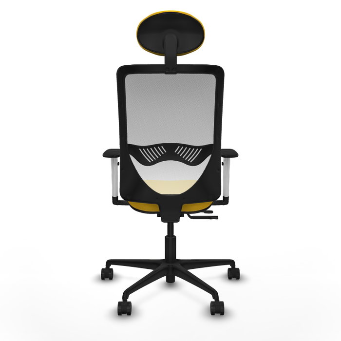 PIQUERAS Y CRESPO Silla de oficina Zulema con mecanismo Sincro/Traslack, Amarillo y Blanco