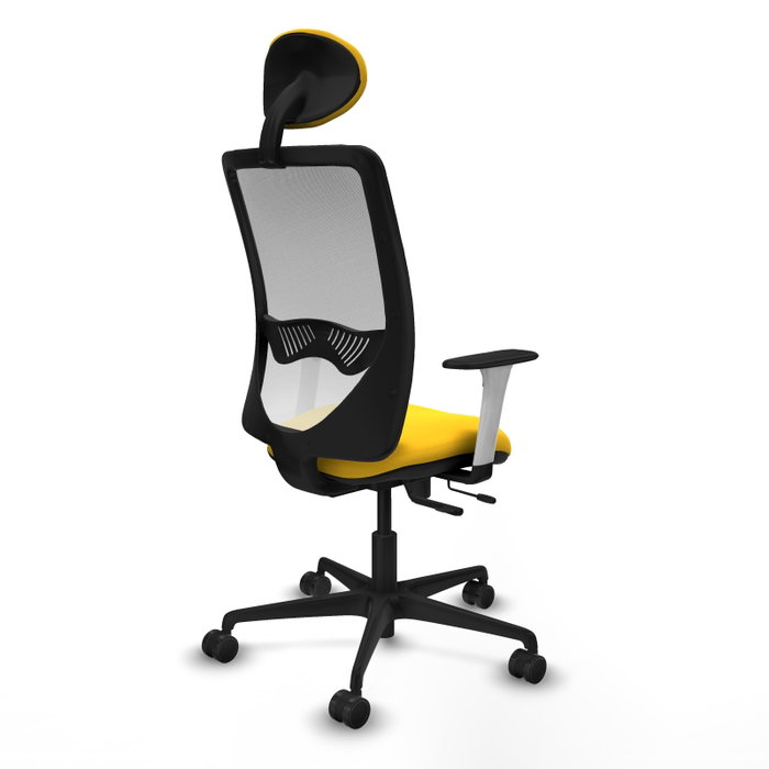 PIQUERAS Y CRESPO Silla de oficina Zulema con mecanismo Sincro/Traslack, Amarillo y Blanco