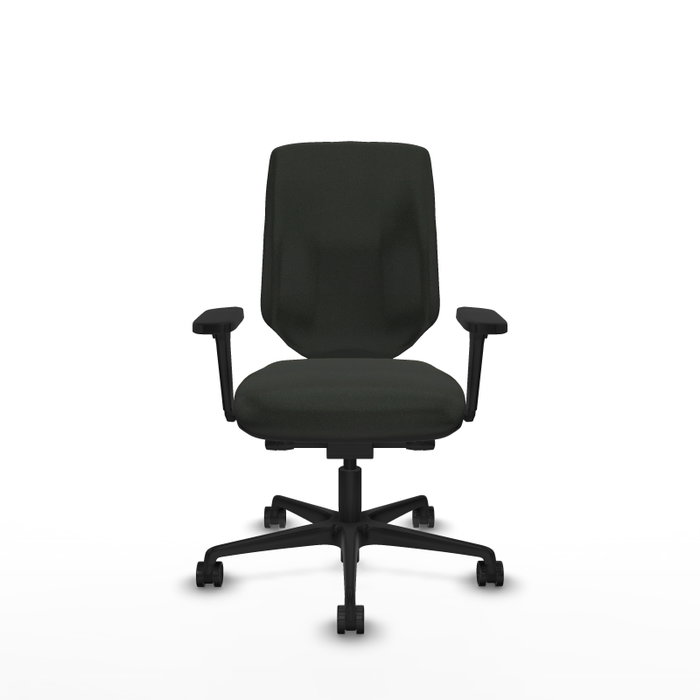 PIQUERAS Y CRESPO Silla Ossa tapizada traslack bali negro con brazos 3D