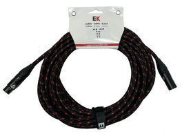 Ek Cable Trenzado de Tela para Micrófono XLR-XLR Macho-Hembra 9 Metros