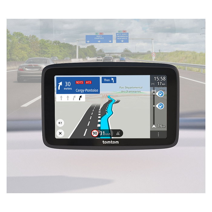 TomTom GO Classic 6" 2nd gen - GPS con pantalla táctil de 6 pulgadas, 32 GB, mapas de Europa y América, idiomas: Español, Inglés, Francés, etc.