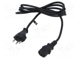 POS Cable de alimentación H03VV-F 3x0,75mm2 IEC C13 hembra SEV-1011 (J) 1,8m