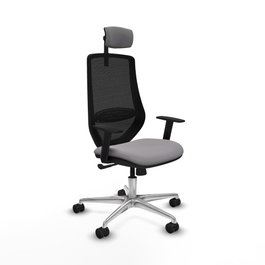 PIQUERAS Y CRESPO Silla de oficina Mardos con mecanismo Sincro, Gris y Negro