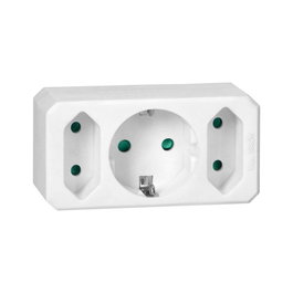ORNO OR-AE-13250(GS) Ladrón de Sobremesa con 1 Toma Schuko y 2 Tomas Europeas, Enchufe Múltiple