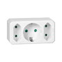 ORNO OR-AE-13250(GS) Ladrón de Sobremesa con 1 Toma Schuko y 2 Tomas Europeas, Enchufe Múltiple
