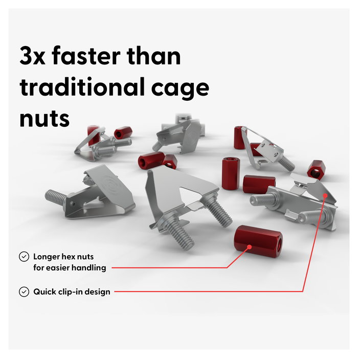 PATCHBOX PATCHBOX/dev/mount Käfigmuttern 19" Befestigungssystem, Pack de 50 unidades