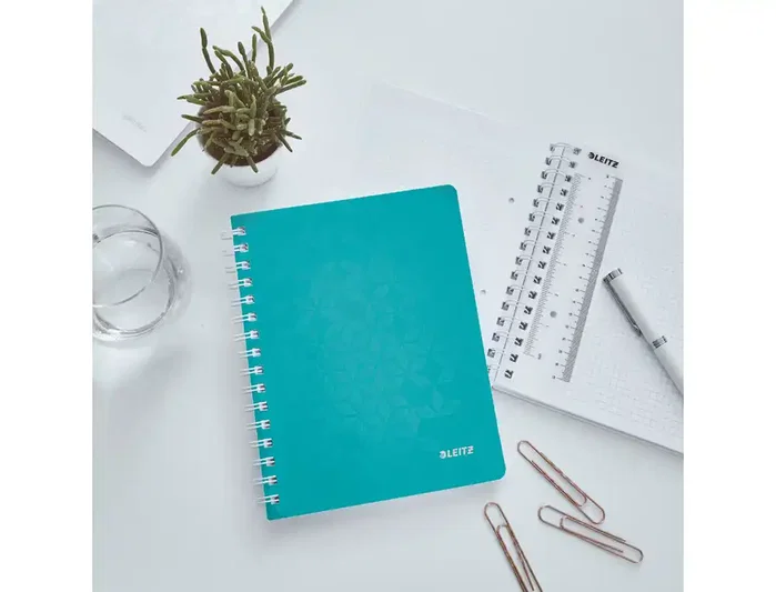 Leitz Wow Cuaderno espiral wiro tapa polipropileno Din A5 80 hojas cuadro 5 mm turquesa Leitz Wow Cuaderno espiral wiro tapa polipropileno Din A5 80 hojas cuadro 5 mm turquesa