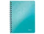 Leitz Wow Cuaderno espiral wiro tapa polipropileno Din A5 80 hojas cuadro 5 mm turquesa